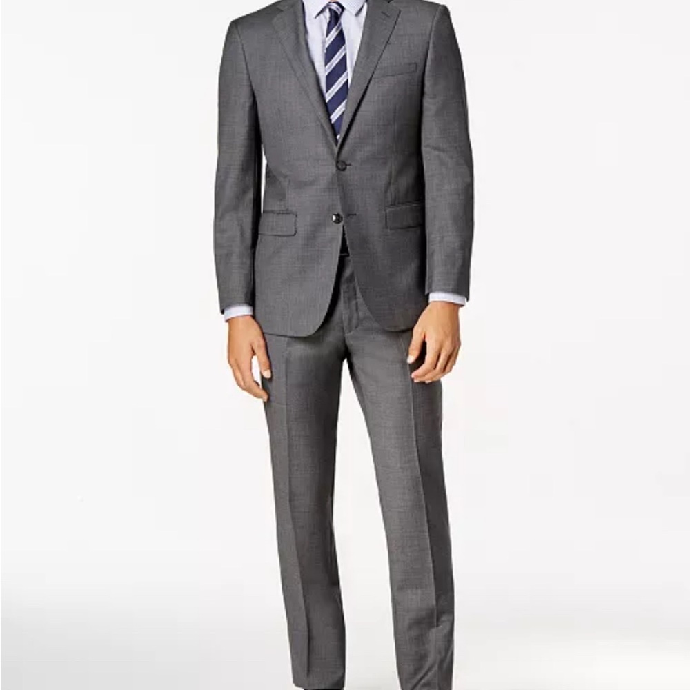 Calvin Klein 100% Wool Gray Suit